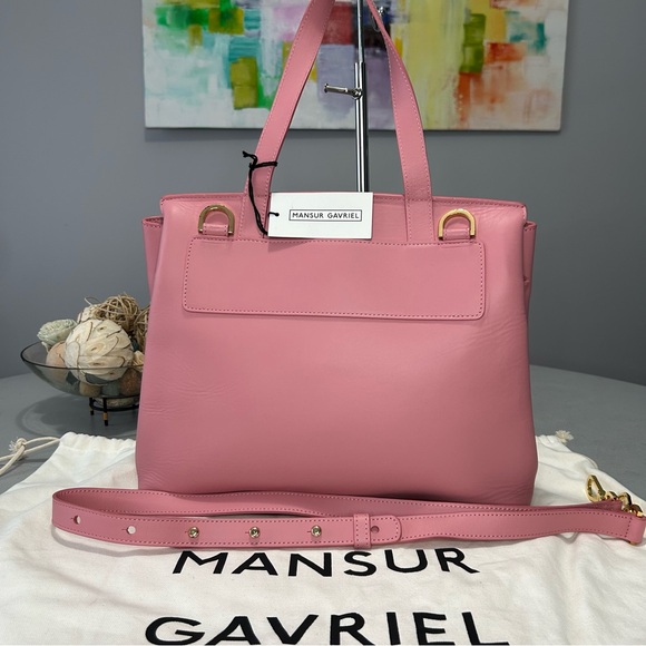 NWT- MANSUR GAVRIEL CALF LADY BAG — PEONY TOP HANDLE CROSSBODY - Picture 9 of 15